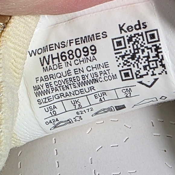 Keds Remi Leather Gold Metallic Snake Embossed Platform Sneakers Womens 10 NEW - Picture 6 of 6